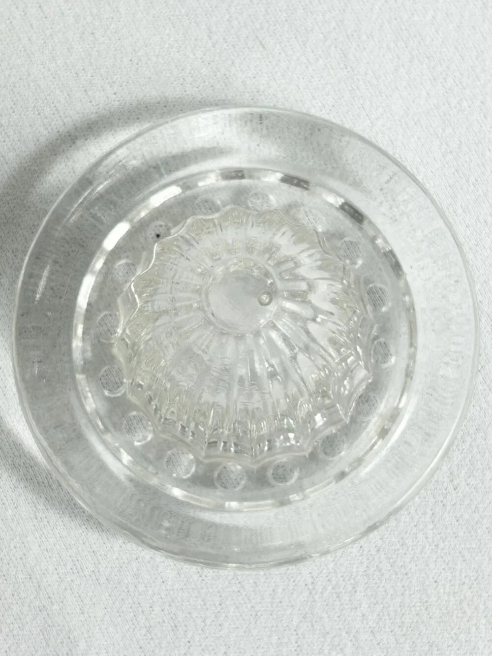 Vintage 2-Piece Clear Glass Citrus Juicer Reamer with Dual Handles & Pour Spout